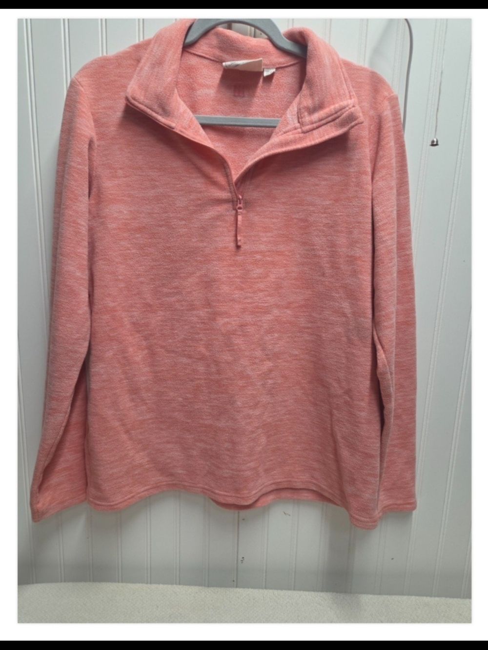 Pullover Women's Coral Half-Zip Cowl Sweater #0032